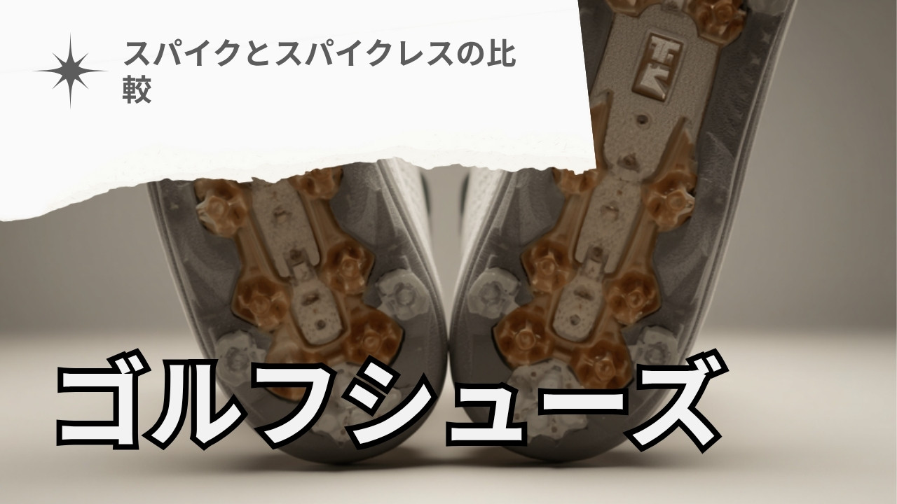 スパイクとスパイクレスのゴルフシューズのソール比較